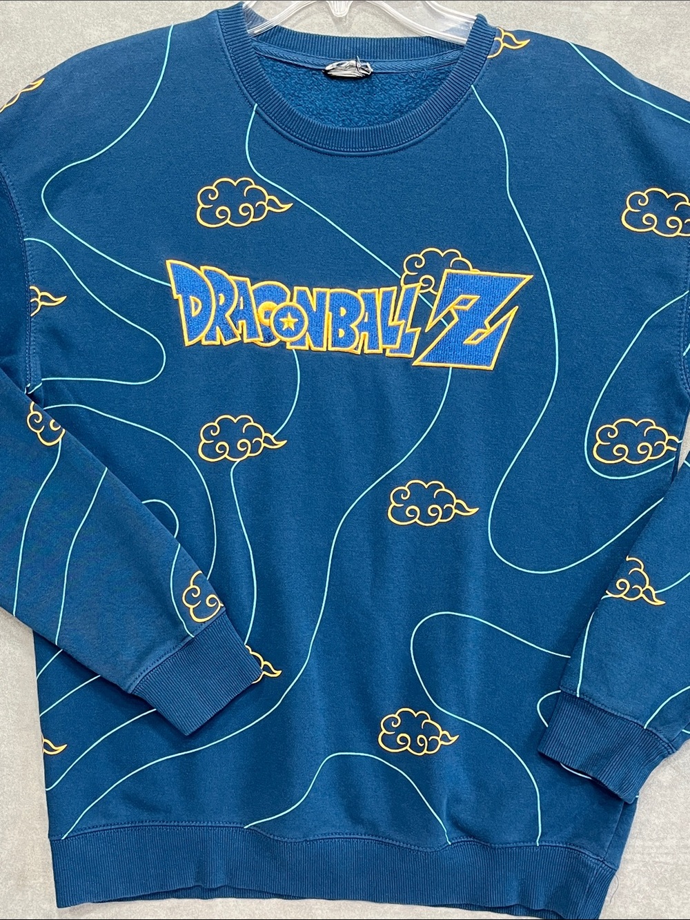 BoxLunch Dragon Ball Z Cloud Print Crewneck Sweatshirt Blue Men’s L